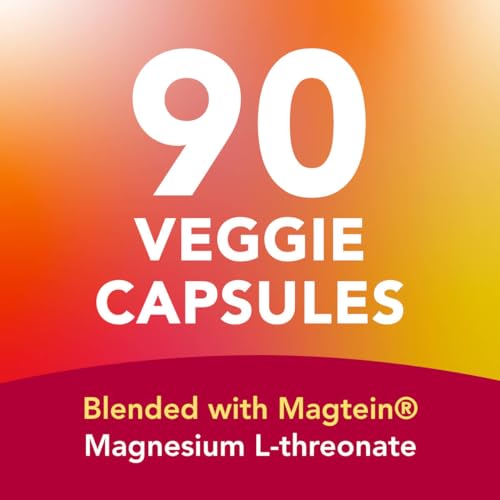 AMANDEAN Magtein Magnesium Complex. L-Threonate, Glycinate, Malate Triple Blend Chelated Magnesium Supplement. 90 Veggie Capsules. High Absorption Branded Ingredients. Brain Health, Sleep, Calm*.