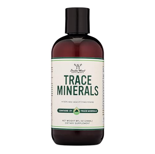 Trace Minerals (Liquid Trace Mineral Drops) Over 17+ Trace Minerals and 100% Daily Value of 5 Trace Minerals: Iodine, Selenium, Copper, Manganese, Chromium for (Add to Drinking Water) by Double Wood