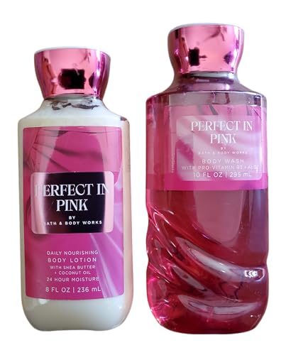 Bath & Body Works Perfect in Pink Body Lotion and Body Gel Wash 2 Piece Set