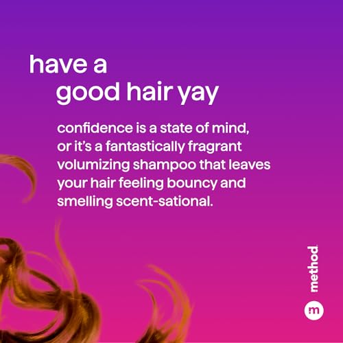 Method Volumizing Shampoo, Pure Peace with Rose, Peony, and Pink Sea Salt Scent Notes, Paraben and Sulfate Free, 14 oz (Pack of 1)