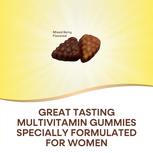 Nature's Way Alive! Women’s Gummy Multivitamin, 16 Vitamins & Minerals, Energy Metabolism*, Hair Skin & Nails*, Vegetarian, Mixed Berry Flavored, 60 Gummies - 2 Pack