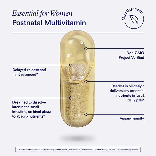 Ritual Essential for Women Postnatal Multivitamin - Postpartum Vitamin - Omega-3 DHA & Choline for Lactation Support, Vitamin A, C, D3 & Zinc for Immune Function Support*, B12, Iodine, Biotin, 30 Day