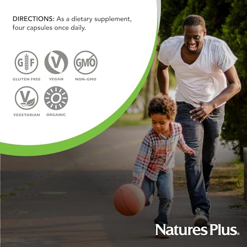 Natures Plus Source of Life Garden Organic Bone Supplement with AlgaeCal - 1000 mg - Calcium, Magnesium - 120 Vegan Capsules (30 Servings)