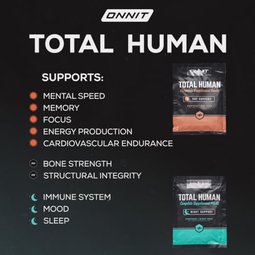 ONNIT Total Human Day and Night Vitamin Packs for Men and Women,Capsule, Adult Multivitamin, 30-Day Supply