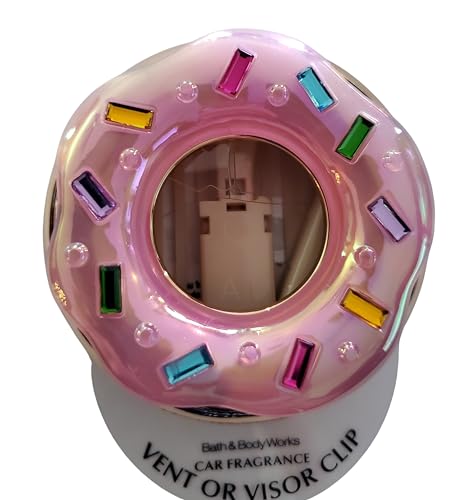 Bath & Body Works Scentportable Pink Sprinkles Donut Car Vent Visor Fragrance Holder