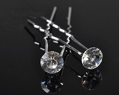 GBSTORE 12 Pcs Transparent Crystal Rhinestones Hair Pins, Beautiful Hair Accessories for Every Occasion by GBSTORE