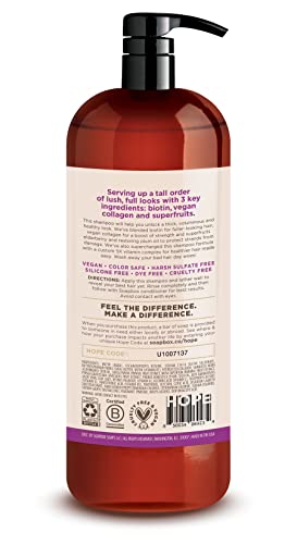 Soapbox Biotin Shampoo, Biotin & Collagen Super Fruit Shampoo for Thin, Fine, Thinning Hair | Volumizing & Repairing to Promote Hair Growth, Strength, Fullness, 1 Liter Pump Bottle