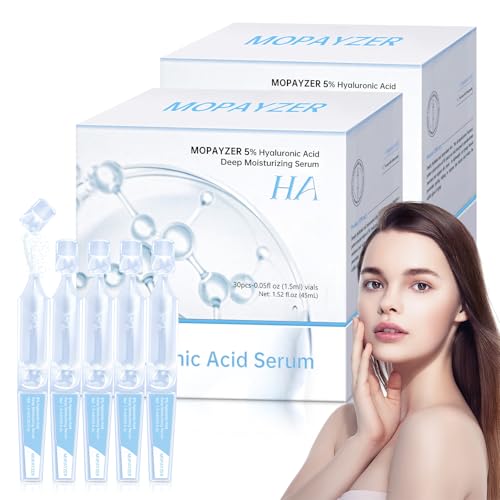 60 Pcs 5% Hyaluronic Acid Serum Ultra-Hydrating Vials, Hyaluronic Acid Tubes, Wake Nature Perfection Hyaluronic Serum, Single-Use Ultra-Hydrating Essence for Face