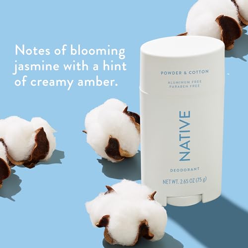 Native Deodorant | Natural Deodorant for Men, Aluminum Free with Baking Soda, Probiotics, Coconut Oil and Shea Butter | Powder & Cotton
