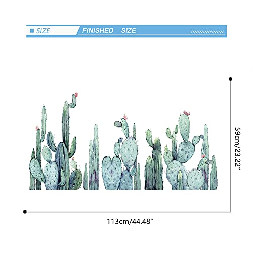 Cactus Wall Decals, Green Plant Cacti Stickers for Mirror Wall Decor, Removable Vinyl Peel and Stick Art Murals for Living Room Nursery Bedroom Children Kids Rooms Decor, Art Murals Home Decoration