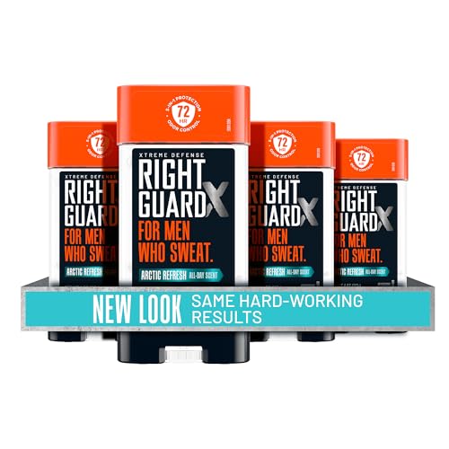 Right Guard Xtreme Defense Antiperspirant Deodorant Gel, Arctic Refresh Scent - 5-in-1 Deodorant Men Can Trust, 72-Hour Odor Control Invisible Gel for Men, 4 oz (4 Pack)