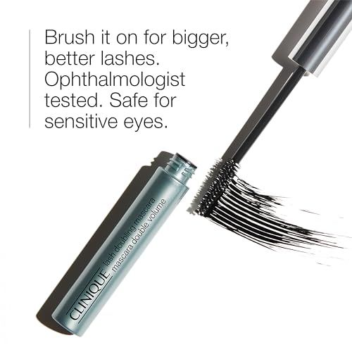 Clinique Lash Doubling Mascara | Length, Defining + Safe for Sensitive Eyes, Black, 1 Fl Oz
