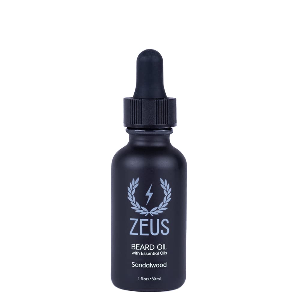 Zeus Beard Oil for Men - Sandalwood - 1 oz - All-Natural Beard Conditioning Oil to Soften Beard and Mustache Hairs