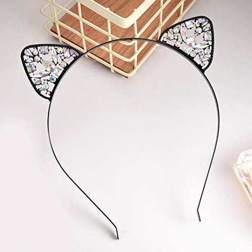 B# : Numblartd 3 Pcs Glitter Upscale Crystal Rhinestone Cat Ear Hair Hoop Headband - Fashion Cute Hair Band Headwear Hair Accessories For Women And Girls (B#)