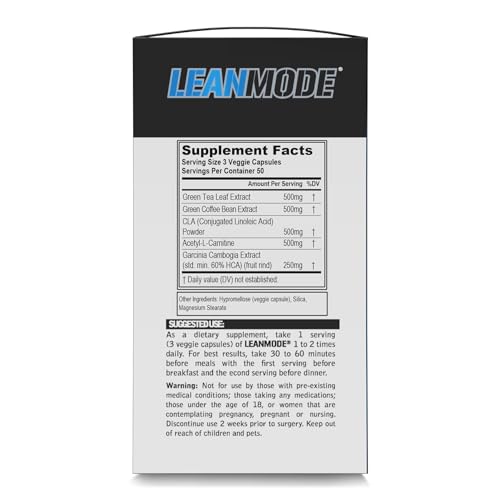 EVL Weight Loss Support Stack - Trans4orm Thermogenic Fat Burner & Metabolism Support Pills with Green Coffee Bean Extract and Forskolin Plus LeanMode Non-Stimulant
