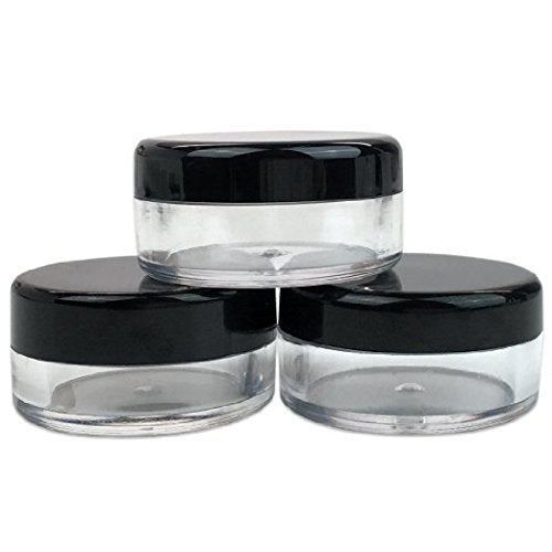 Beauticom 5 G/5 Ml High Quality Clear Plastic Cosmetic Container Jars With Black Lids (Quantity: 50pcs)