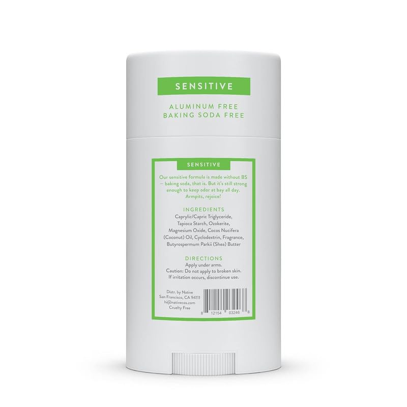 Native Deodorant- Natural Deodorant for Women and Men - Baking Soda Free - Contains Probiotics - Aluminum Free & Paraben Free, Naturally Derived Ingredients - Cucumber & Mint (Sensitive)