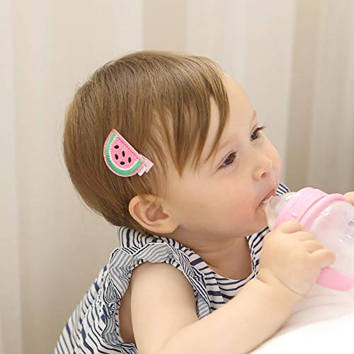 inSowni 16 Pack Embroidery Cute Fruit Animal Fully Lined Alligator Hair Clips Accessories Barrettes for Baby Girl Toddlers Infants Kids Teens One Size