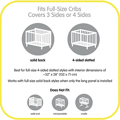 BreathableBaby Breathable Mesh Liner for Full-Size Cribs, Classic 3mm Mesh, Natural Ecru (Size 4FS Covers 3 or 4 Sides)
