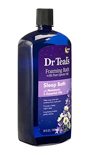 Dr Teal's Foaming Bath Variety Gift Set (2 Pack, 34oz Ea.) - Relax & Relief Eucalyptus & Spearmint, Melatonin Sleep Bath - Essential Oils Blended with Pure Epsom Salt Eases Aches & Aids in Sleep