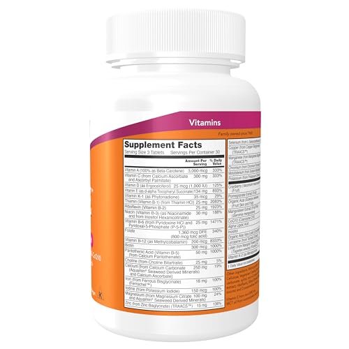 NOW Foods Supplements, Eve™ Women's Multivitamin with Cranberry, Alpha Lipoic Acid and CoQ10, plus Superfruits - Pomegranate, Acai & Mangosteen, 90 Tablets