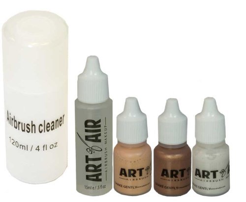 Art of Air TAN Complexion Professional Airbrush Cosmetic Makeup System / 4pc Foundation Set with Blush, Bronzer, Shimmer and Primer Makeup Airbrush Kit