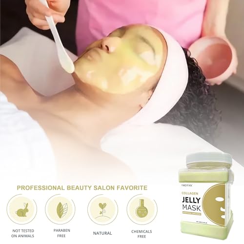 YMEYFAN Jelly Mask Powder for Facials Professional - Collagen Firming & Moisturize Face Mask Skin Care, Anti-Aging Jelly Mask, Peel Off Jelly Masks for Spa, 17.6 Fl Oz