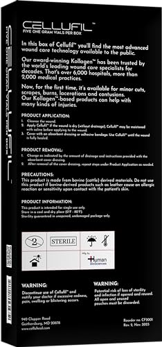 Cellufil® Collagen Particles for Advanced Wound Care – 100% Non-Hydrolyzed Bovine Collagen for Tissue Regeneration, First Aid & Minor Bleeding, Box of Five Vials