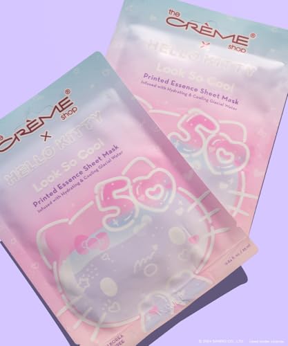 The Crème Shop x Hello Kitty Feel So Clear Printed Essence Sheet Mask, Clarifying and Hydrating Face Mask with Tea Tree and Hyaluronic Acid - 50th Year Anniversary Limited Edition - (Pack of 6)