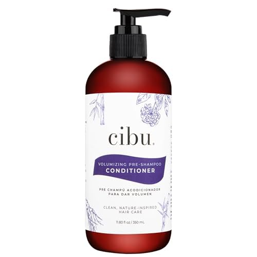 CIBU Volumizing Pre-Shampoo Conditioner - Volume Conditioner for Fine Hair - Anti Breakage - Nutrient Rich Ginseng Soy Protein Bamboo - 11.83oz