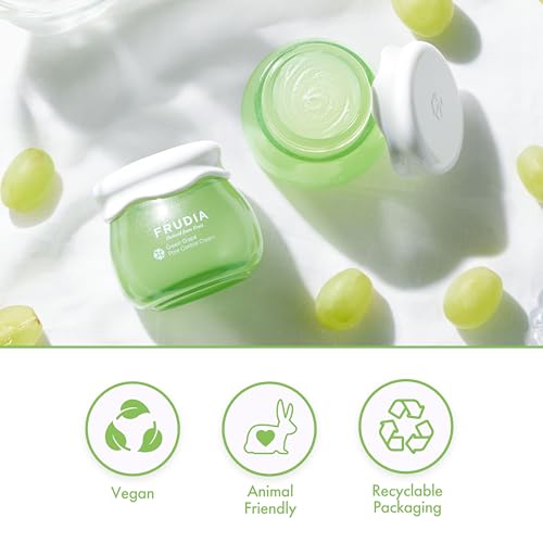 FRUDIA Green Grape Pore Control Face Cream, Vegan Korean Face Moisturizer w/81% Green Grape Extract, Tannin Pore Complex & Anti Sebum P for Pore Minimizing (0.35 fl oz)