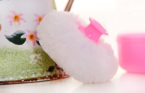 ericotry 2 Pcs Baby After-Bath Powder Puff Sponge Box Kit Dispensor DIY Make up Cosmetic Loose Powder Jar Container Case (Pink)