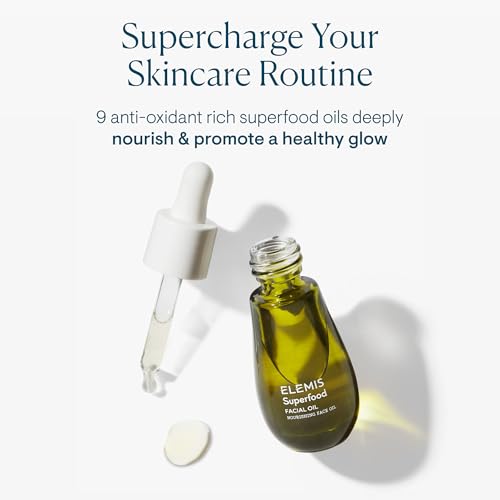 ELEMIS Superfood Facial Oil | Nourishing Daily Face Oil | Facial Moisturizer to Hydrate & Smooth Skin | Face Oil Serum for Glowing Complexion | Easily-Absorbed Hydrating Face Oil | 15ml