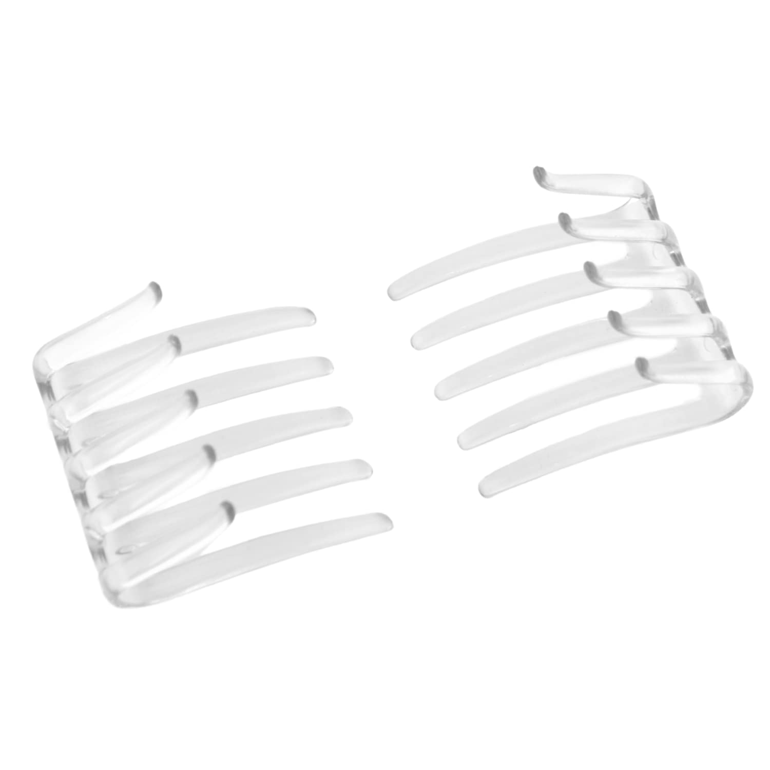 Parcelona French Crab Interlocking Medium Celluloid Clear Hair Clip Side Comb 2 1/4 Inches