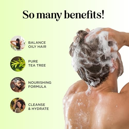 Tea Tree Shampoo and Conditioner Set - Sulfate Free Clarifying Shampoo and Conditioner for Oily Hair & Scalp Care with Australian Tea Tree Oil - Complete Dry Scalp Treatment for Build Up (8 Fl Oz)