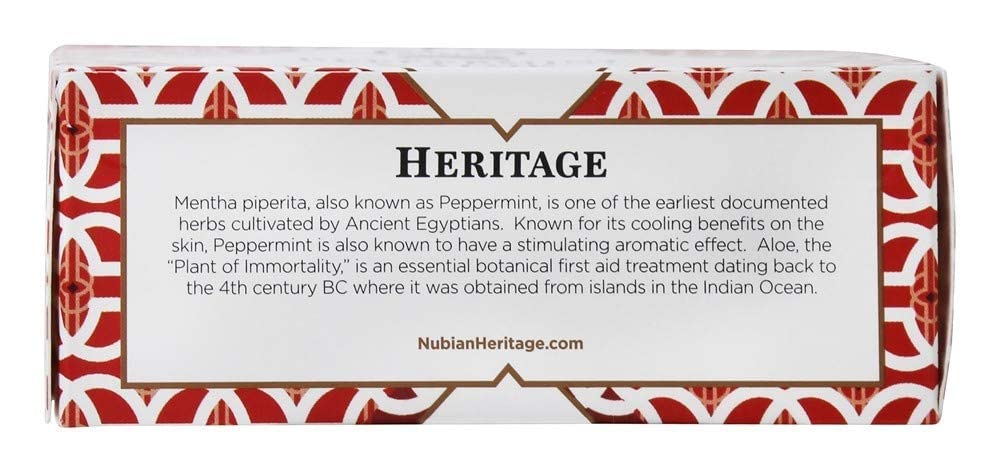 Nubian Heritage Soap Bar, Peppermint and Aloe, 5 Ounce