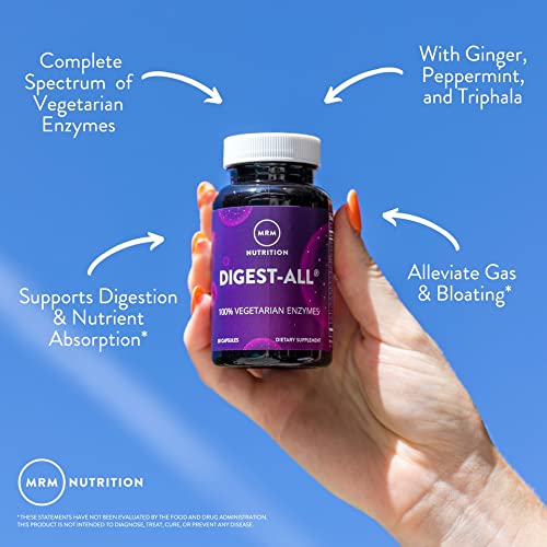 MRM Nutrition Digest-All ® IC Probiotics & Digestive Enzymes | Improved Digestion and Absorption | Healthy Digestion | May Help with Bloating and Gas | Gluten-Free | 30 Servings