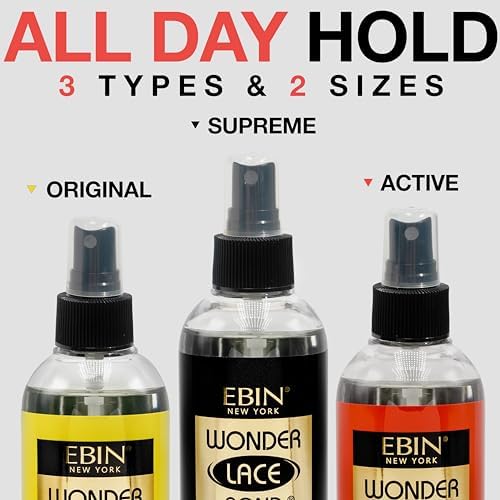 EBIN NEW YORK Wonder Lace Bond Lace Melt Spray - Extreme Firm Hold (Supreme) | Flawless,Natural, and Seamleass finish, No Reside, Long Lasting Formula with Protecting Edges, Perfect for wigs