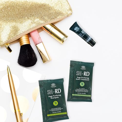 SH-RD Scalp Purifying Essentials for Travel & Trial | Sage Shampoo and Conditioner, Protein Cream | Hotel Size Set for Oily Hair Anti-Dandruff