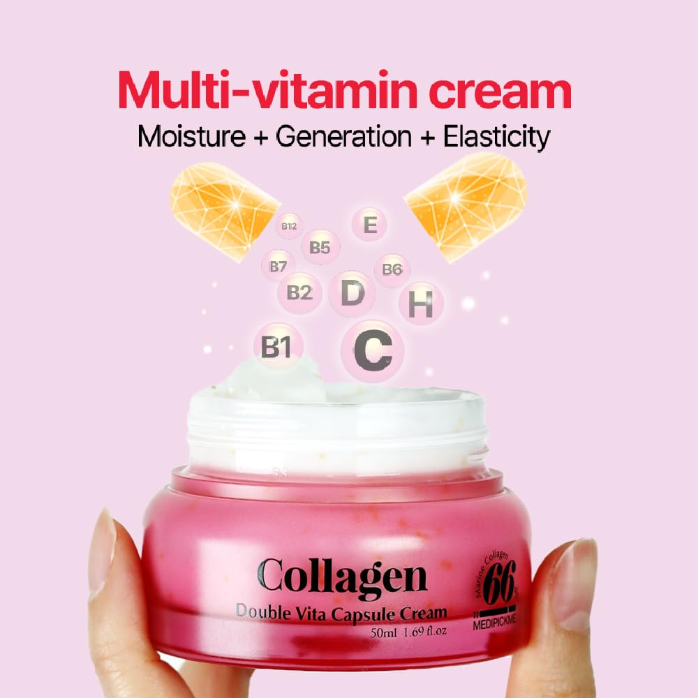 MEDIPICKME Collagen Jelly Cream – Marine Collagen, Niacinamide & Vitamin Complex | Anti-Aging Moisturizer for Wrinkles, Hydration & Firming | 1.69 oz