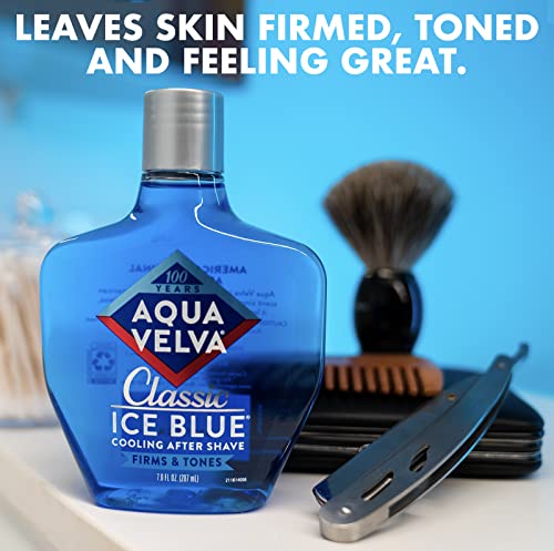 Aqua Velva After Shave, Classic Ice Blue, Soothes, Cools, and Refreshes Skin, 3.5 Ounce