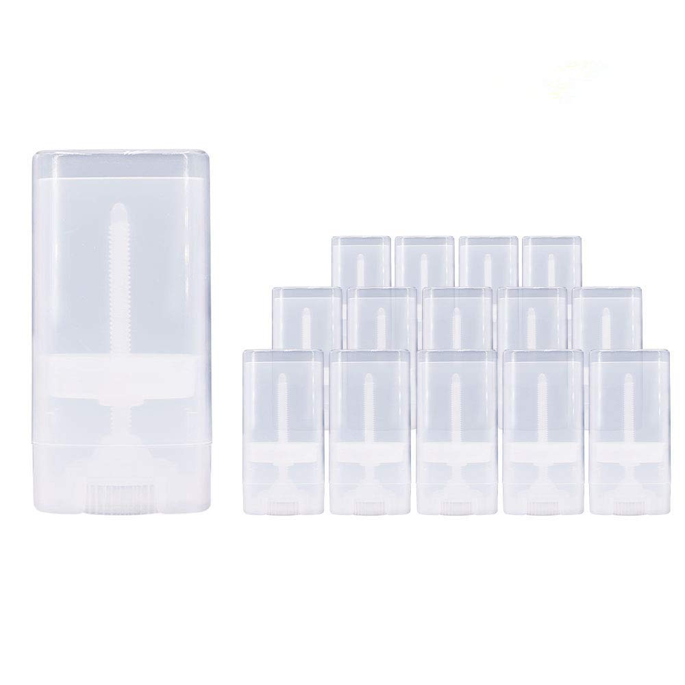 30 Pcs : Healthcom Deodorant Containers New Empty Oval Lip Balm Tubes Clear Plastic Deodorant Container,15ml,30 Pcs,Transparent