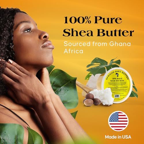 RA Cosmetics 100% Pure African Shea Butter, Golden - Unrefined, Raw African Luxury Head-to-Toe Moisture Miracle for Radiant Skin and Luscious Hair - Sourced from Ghana - 16 oz Jar