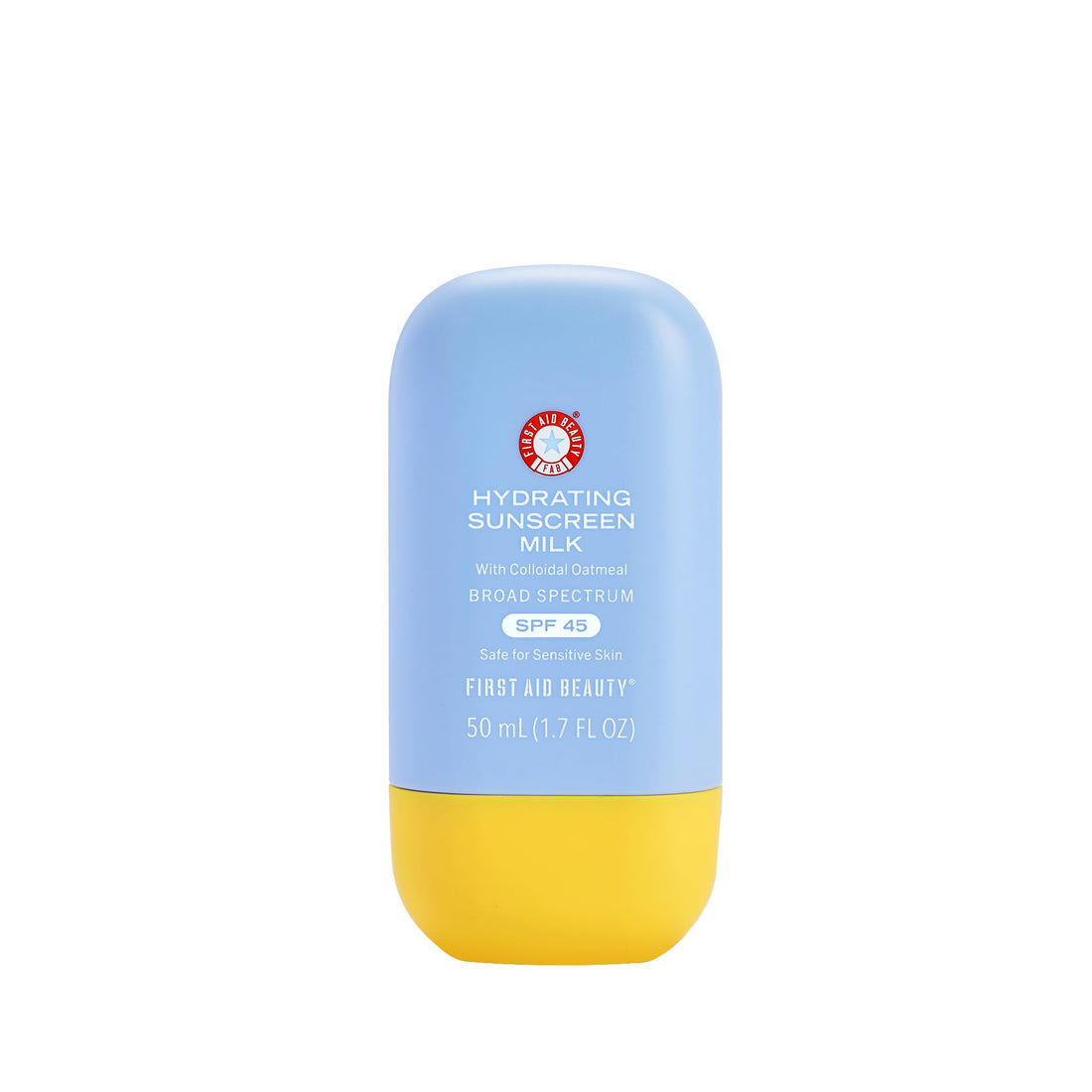First Aid Beauty - Hydrating Sunscreen Milk with Colloidal Oatmeal, Broad Spectrum SPF 45, Non-comedogenic SPF Formula Helps Nourish Skin with Organic UV Filters & Glycerin, 24-hour Hydration, 1.7 oz