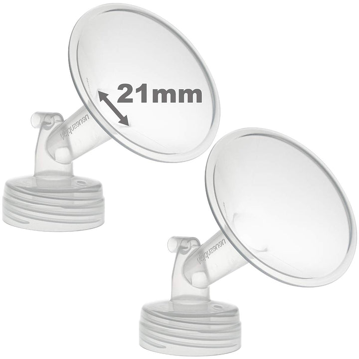Nenesupply 21mm 2 pc Flanges Compatible with Spectra S2 S1 9 Plus Synergy Gold Breastpump Replacement to Spectra Pump Parts Flange Accessories Wide Mouth Work with Valve Backflow Protector Bottle