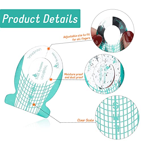 G2PLUS Nail Forms, Nail Art Tip Shape Guide Stickers Acrylic Gel Manicure Extension Tool (1 Roll - 500 PCS - Green)