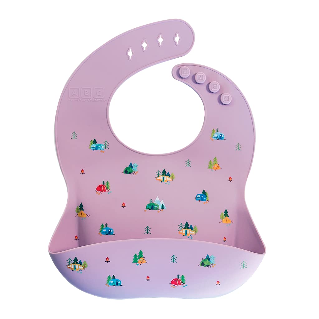 Austin Baby Co Mess Proof Silicone Bibs for Babies – Perfect Travel Toddler Bibs for Baby Boy or Baby Girl – Waterproof with Adjustable Collar, Soft Food Grade Silicone, BPA Free