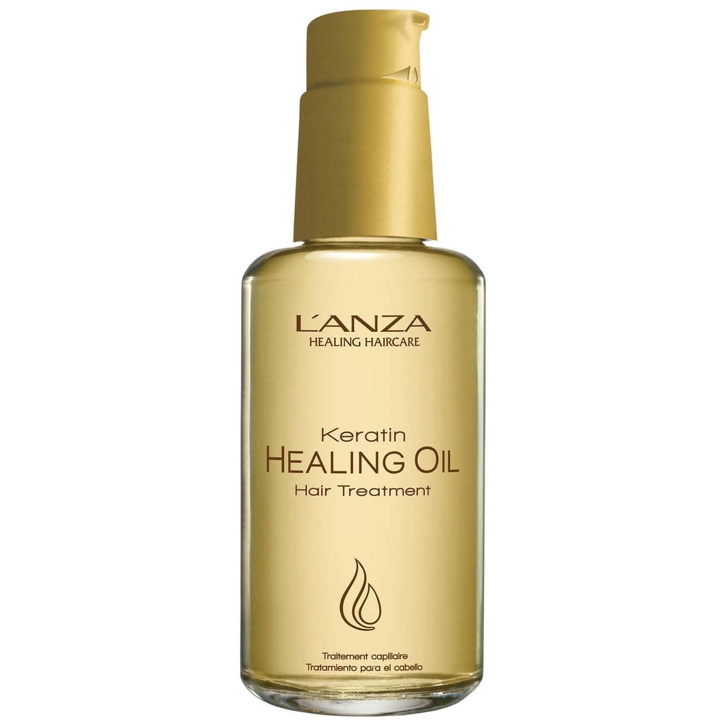 L'ANZA Keratin Healing Oil Hair Treatment, Hair Oil Revives & Nourishes Dry Damaged Hair & Scalp, Sulfate Free with Phyto IV Complex, Cruelty Free Volumizing Hair Care with UV Protection (1.7 Fl Oz)