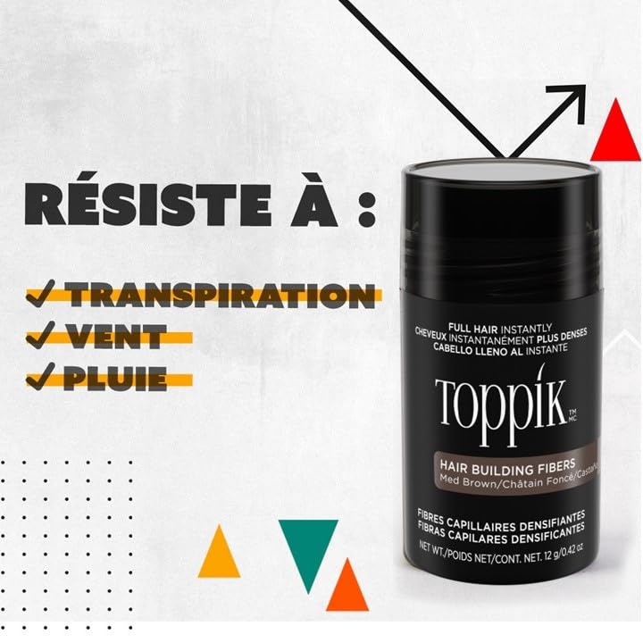 Toppik Hair Building Fibers, Medium Brown, 27.5g | Fill In Fine or Thinning Hair | Instantly Thicker, Fuller Looking Hair | 9 Shades for Men & Women