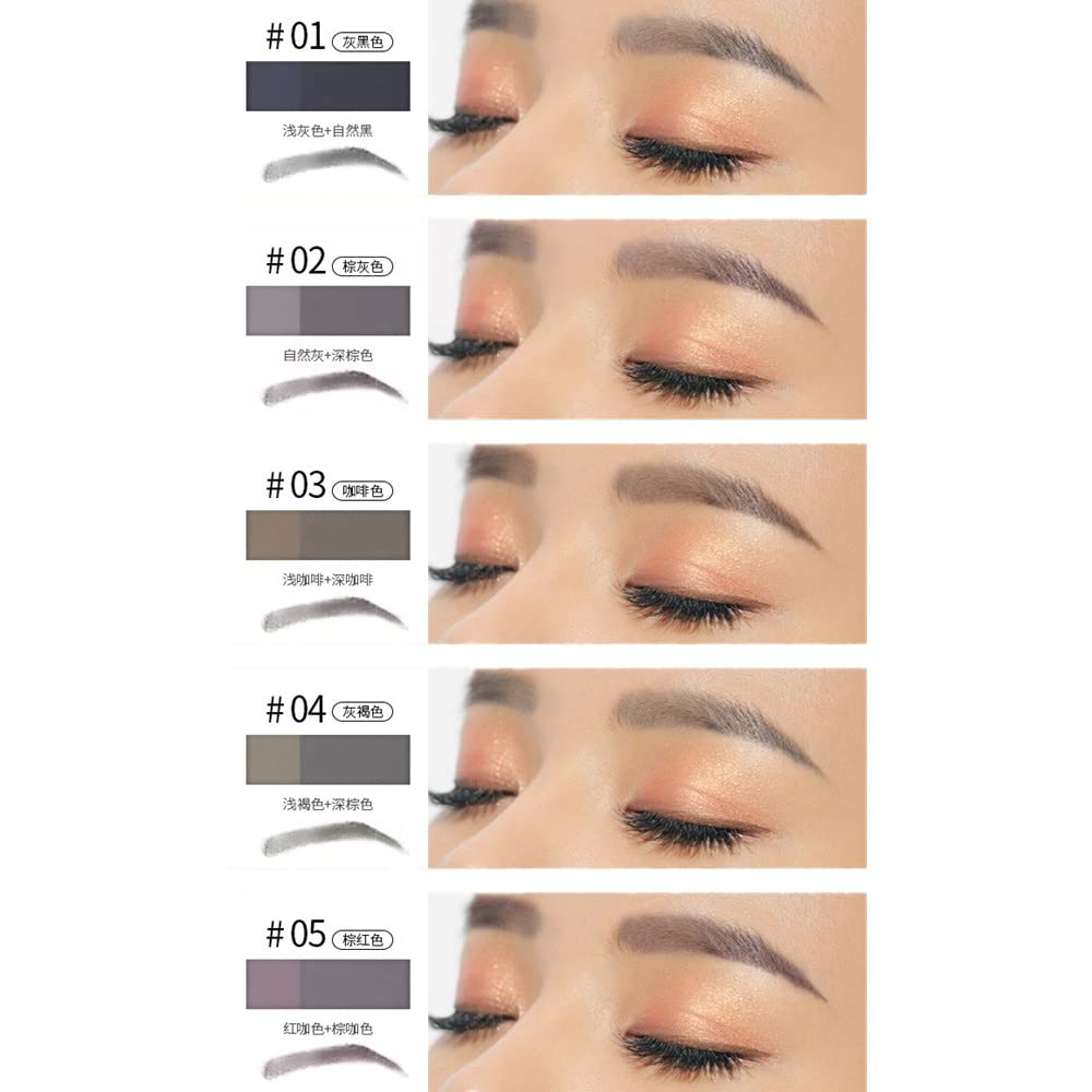 SNOVO Professional eyebrow Palette Eyebrow makeup is available in 5 colors (02# Brown-gray) 2 Piece Set
